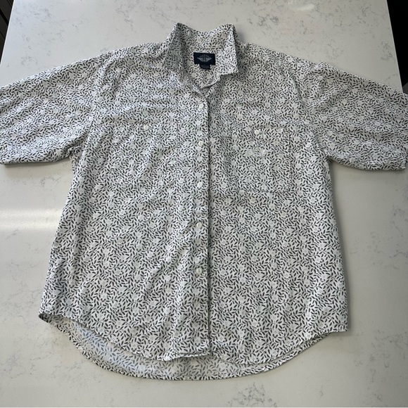Dockers Black and White Leaf Print Shirt - Picture 8 of 9